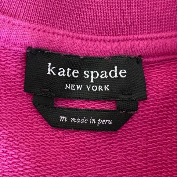 Kate Spade Pink Embroidered Logo Sweatshirt - Magenta Pink - Sz Med - Picture 3 of 11